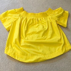 J. Crew Cotton Off the Shoulder Top Yellow 6